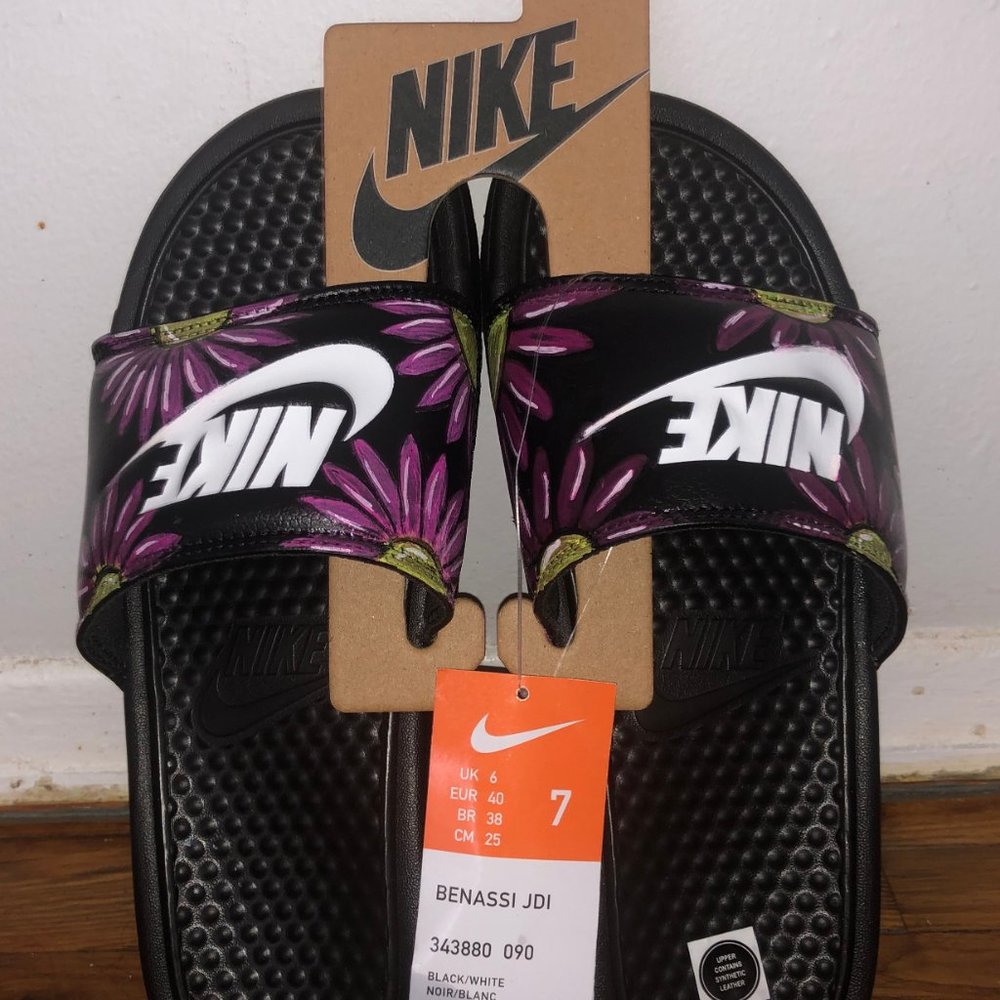 Custom Handpainted Nike Slides - Picture 3 of 5